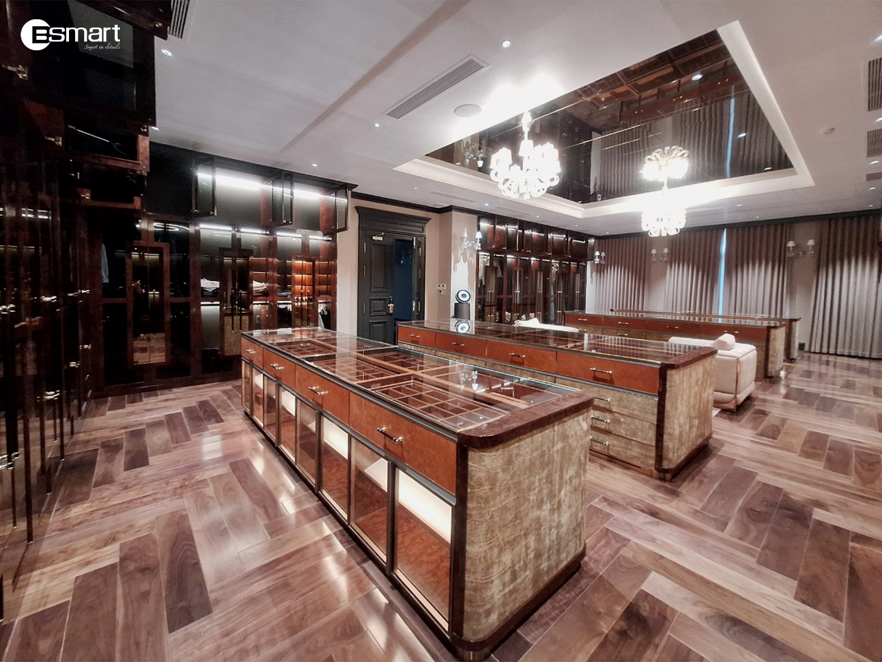 Materials used for the accessory cabinets in Bsmart walk-in closet